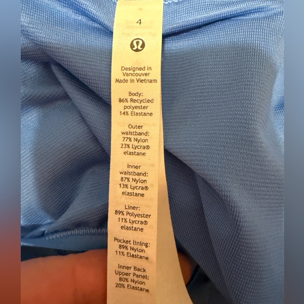 New Lululemon Speed Up LR Lined 2.5” Shorts Size 4 Light Blue - Picture 11 of 13